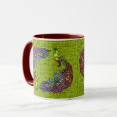 Pfau 2 Tasse (Vorderseite Links)