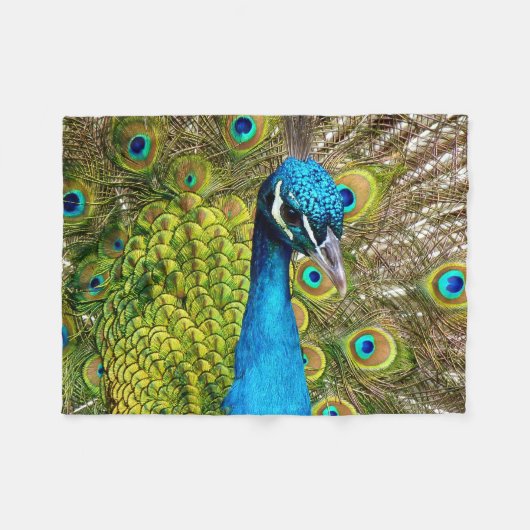 Pfau 3 fleecedecke (Vorderseite (Horizontal))