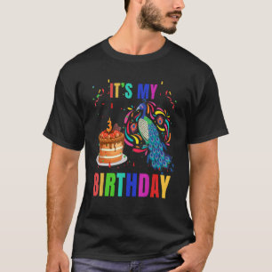 Pfau 3. Geburtstag Niedliche Vögel Tier Grafik T-Shirt