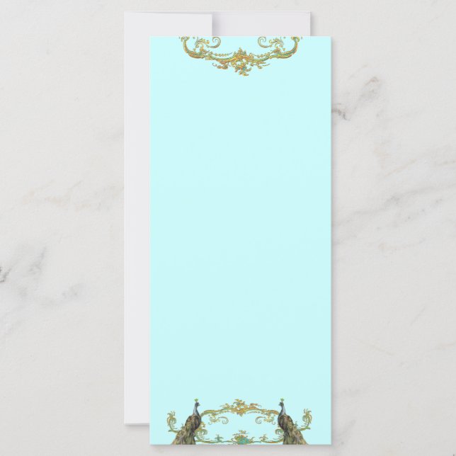 Pfau 7 Gold Filigree Rack Card (Vorderseite)