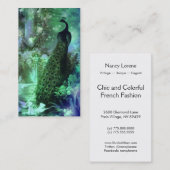 PFAU-ABENDS-GROTTE: BLAUES GRÜN-TRAUM VISITENKARTE (Vorne/Hinten)