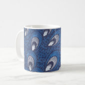 Pfau-Afrikaner-Ankara-Druck-Tasse Kaffeetasse (Vorderseite Links)