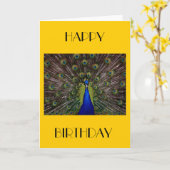 Pfau-alles Gute zum Geburtstagkarte Karte (Gelbe Blume)
