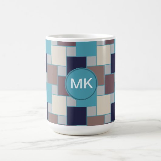 Pfau am Strand Kaffeetasse (Mittel)