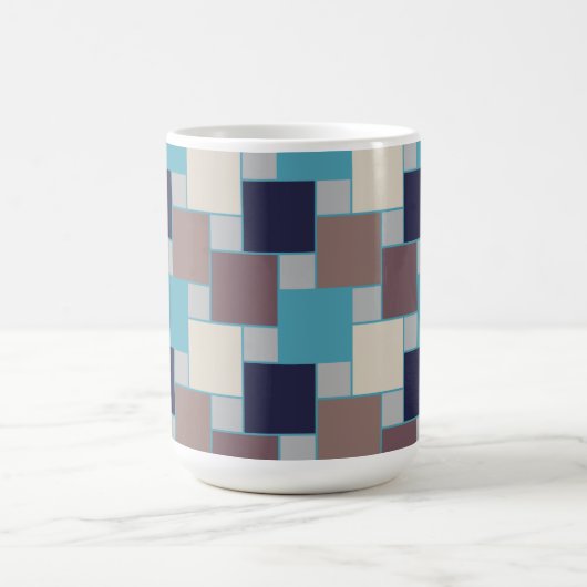 Pfau am Strand Kaffeetasse (Mittel)