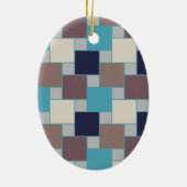 Pfau am Strand Keramik Ornament (Hinten)