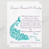 Pfau-Anmerkungs-Stations-Willkommens-Buchstabe Einladung (Vorne/Hinten)