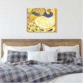 Pfau Antike Vintage Farbe Leinwanddruck (Insitu (Schlafzimmer))