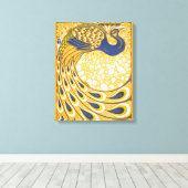 Pfau Antike Vintage Farbe Leinwanddruck (Insitu (Holzboden))