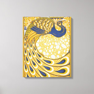 Pfau Antike Vintage Farbe Leinwanddruck