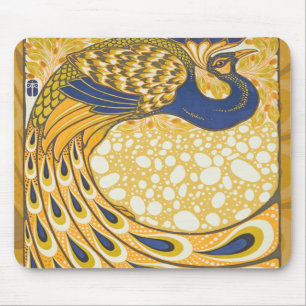 Pfau Antike Vintage Farbe Mousepad