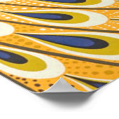 Pfau Antike Vintage Farbe Poster (Ecke)