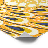 Pfau Antike Vintage Farbe Poster (Ecke)