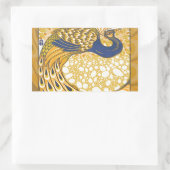 Pfau Antike Vintage Farbe Rechteckiger Aufkleber (Tasche)