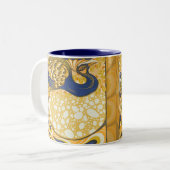 Pfau Antike Vintage Farbe Zweifarbige Tasse (Vorderseite Links)