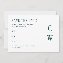 Pfau AQUAMARINE grüne Goldhochzeit SPAREN DAS DATU Save The Date