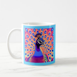 Pfau Aquarell Kaffeetasse