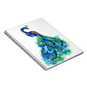 Pfau-Aquarell Notizblock (Rechte Seite)