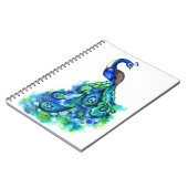 Pfau-Aquarell Notizblock (Linke Seite)