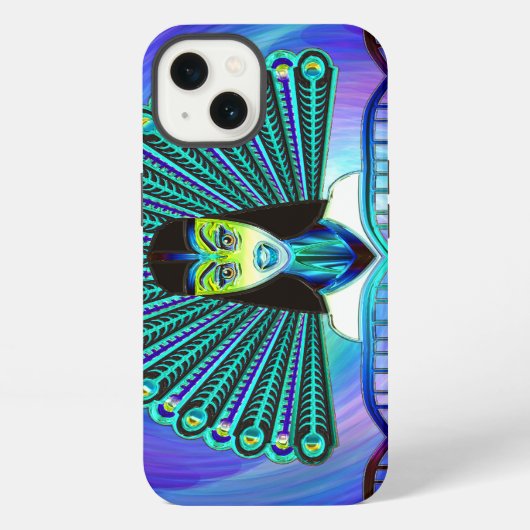 Pfau Art 1 Optionen iPhone Hülle (Rückseite)