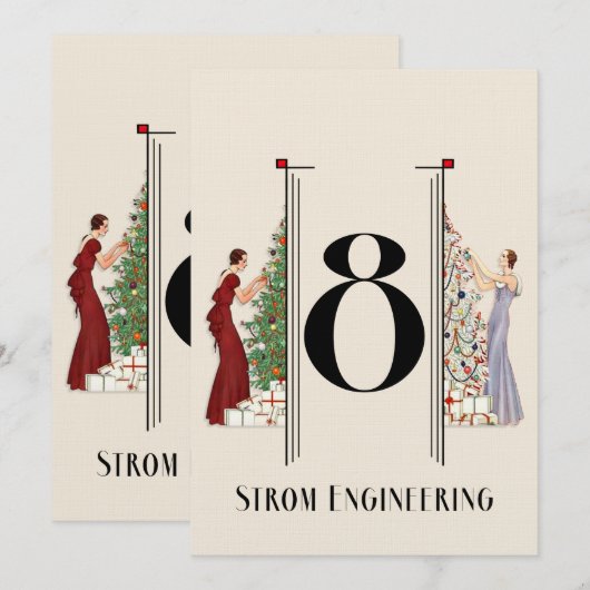 Pfau Art Deco Flair Tischnummer 8 (Vorne/Hinten)