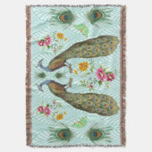 Pfau Art Deco Wurfdecke Decke (Vorderseite Vertikal)