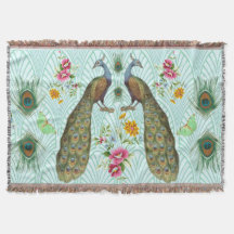 Pfau Art Deco Wurfdecke