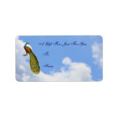 Pfau Art individualisierbares Geschenk-Tag Adressaufkleber (Vorne)