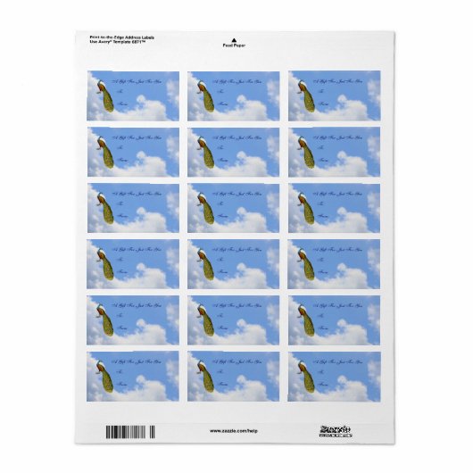 Pfau Art individualisierbares Geschenk-Tag Adressaufkleber (Vorne)