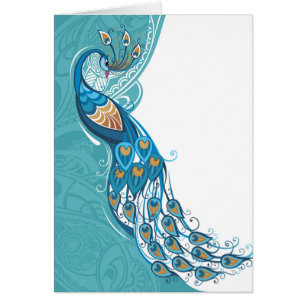 Pfau auf aquamariner Illustration