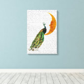 Pfau auf dem Mond Leinwanddruck (Insitu (Holzboden))
