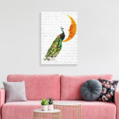Pfau auf dem Mond Leinwanddruck (Insitu (Wohnzimmer))