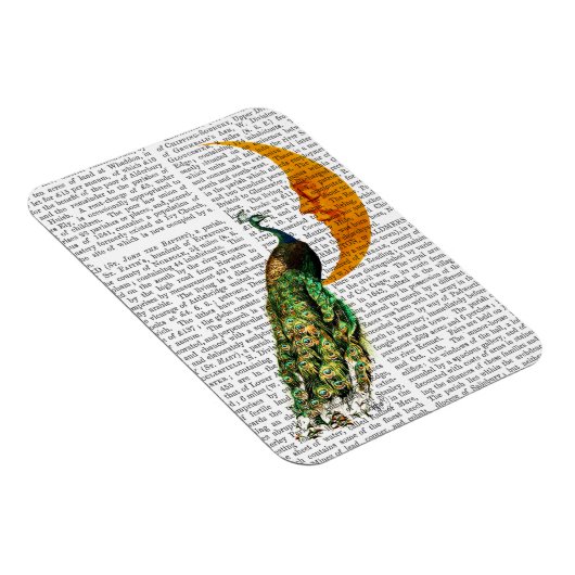 Pfau auf dem Mond Magnet (Rechte Seite)