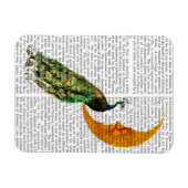 Pfau auf dem Mond Magnet (Horizontal)