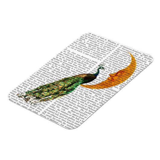 Pfau auf dem Mond Magnet (Linke Seite)