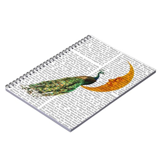 Pfau auf dem Mond Notizblock (Linke Seite)