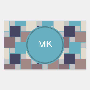 Pfau auf dem Strand Rechteckiger Aufkleber