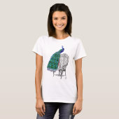 Pfau auf dem Vorsitz T-Shirt (Vorne ganz)