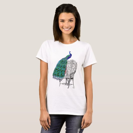 Pfau auf dem Vorsitz T-Shirt (Vorne ganz)