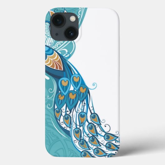 Pfau auf der Aquamarinen Illustration Case-Mate iPhone Hülle (Rückseite)
