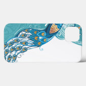 Pfau auf der Aquamarinen Illustration Case-Mate iPhone Hülle (Rückseite (Horizontal))