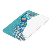 Pfau auf der Aquamarinen Illustration Magnet (Linke Seite)