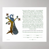 Pfau auf einem Baum (B) - Ketubah Poster (Vorne)