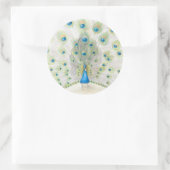 Pfau auf einem runden Aufkleber (Tasche)