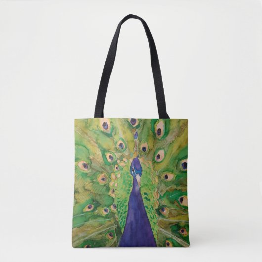 Pfau auf einem Totbeutel Tasche (Vorderseite)