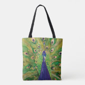 Pfau auf einem Totbeutel Tasche (Rückseite)