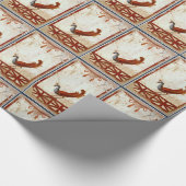 Pfau auf Fresco Antikes antikes Gemälde Geschenkpapier (Ecke)