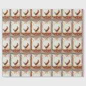 Pfau auf Fresco Antikes antikes Gemälde Geschenkpapier (Flach)