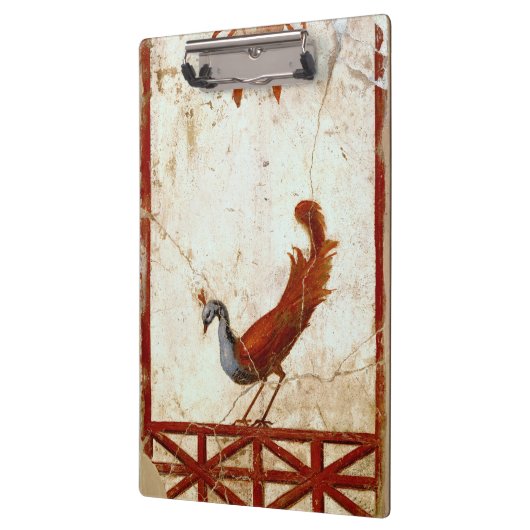 Pfau auf Fresco Antikes antikes Gemälde Klemmbrett (Links)