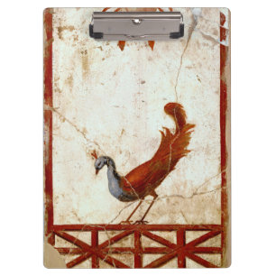 Pfau auf Fresco Antikes antikes Gemälde Klemmbrett